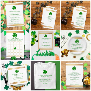Snyggt Gold Foil St. Patrick Day Baby Shower Inbjudningar