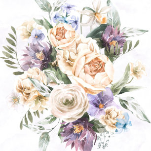Bröllopsinbjudan med lila peonvildblommor