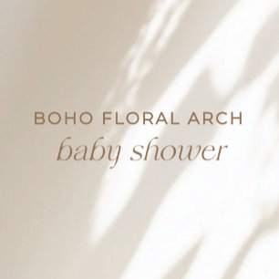 Boho Beige Tack Baby Shower Favor Runt Klistermärke