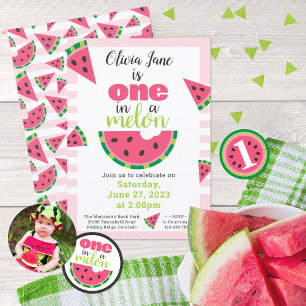 En i Melon Watermelon 1:a födelsedagspartiets förd Runt Klistermärke