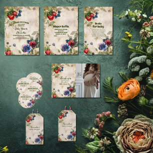 Vintage Berry Sweet Vild Berries Diapper Raffle Tilläggskort
