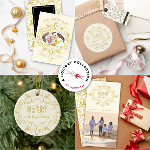 God jul Guld Vintage  Deco Foliage Photo