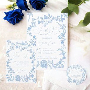 Fransk vintage blomster tack bröllopsdusch runt klistermärke