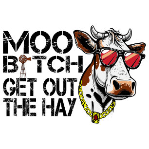 Moo ut ur hay Funny Cow med Glass Sweat Keps