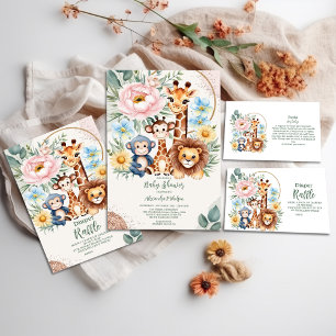 Safari Tropical Jungle Animals Baby Shower Pappersservett