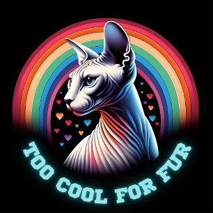Sphynx Katt Konst 'För Cool' Roligt Talesätt Rund Klocka