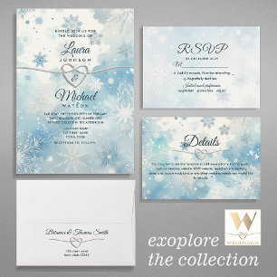 Vintervonderland Dusty Blue RSVP-kort OSA Kort