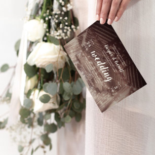 Barn Rafters med String Ljus Rustic Bröllop Inbjudningar