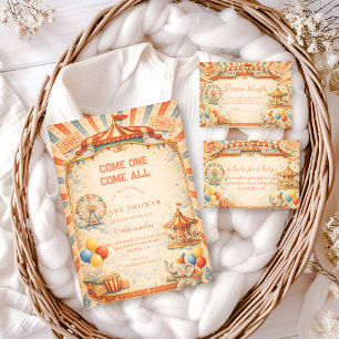 Sagobok Cirkus Baby Shower Inbjudningar