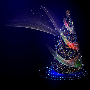 Jul Party Colorful Träd Navy Blue Rustic Julgransprydnad Keramik