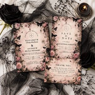 Moodig Rosa Goth-Hochzeit Tack Kort