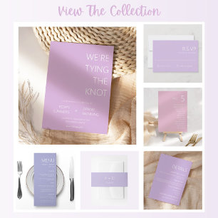 Lila-minimalistisk Vi Gifter sig Bröllop Inbjudningar