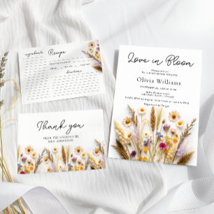 Kärlek i Bloom Wildblommes Möhippa Recept Card