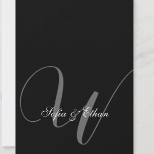 Monogramprogrammet elegant Black White Bröllop