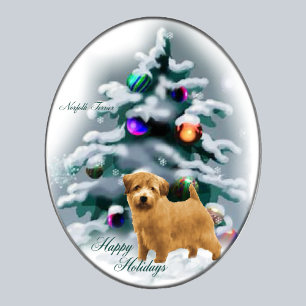 Norfolk Terrier-julgåvor Helgkort