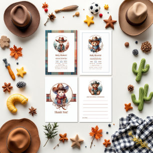 Rustic Little Cowboy Baby Shower Rådkort