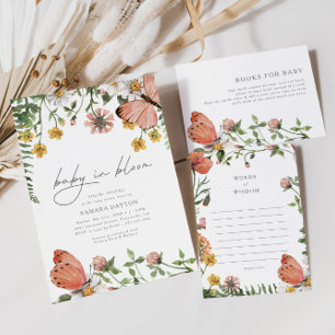 Boho Butterfly Ord of Wisdom Baby Advice Card Rådkort