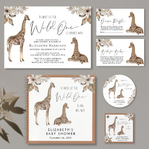 Boho Zebra Watercolor Safari Baby Shower Inbjudningar