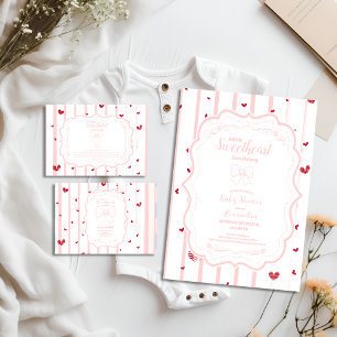 Whimiscal Sweet Valentine Day Baby Shower Inbjudningar