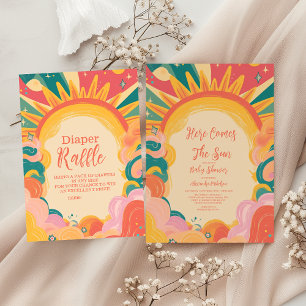 Här kommer Son Gult Sunshine Baby Shower Pappersservett