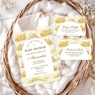 Baby Jungle Djur Baby Shower Inbjudningar