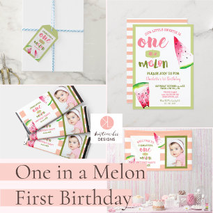Budget One i Melon 1st Birthday Rosa Grönt