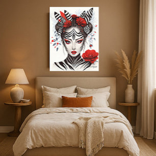 Zebra Woman - Prisbelönt poppekonst Fototryck