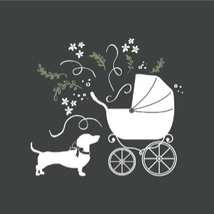 Dachshund Weiner Hund Baby Shower Gender Neutral Inbjudningar