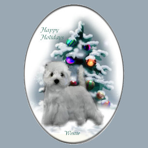 Väster Highland White Terrier-julgåvor Helgkort
