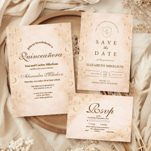 Tidlös Quinceañera med måne och stjärnor Pappersservett