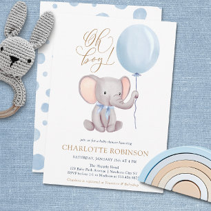 Blå Elefant Med Ballong Böcker för Bebis Tilläggskort