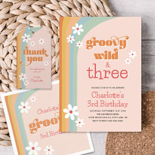 Groovy White Daisys Girl 3 Birthday Party Pappersservett