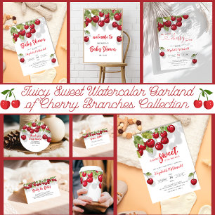 Oh Baby Berry Sweet Cherry Baby Shower Inbjudningar