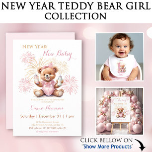 Första nyårskjortan Namn Rosa Bear Baby T-shirt