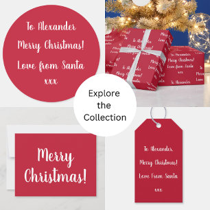 Red God jul Kärlek från Santa Personlig Helgkort