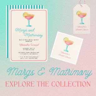 Margs och äktenskap Retro Cocktail Bröllopsfest Presentetikett