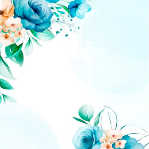 Teal and Peach Watercolor Blommigtar Bröllop inbju Inbjudningar