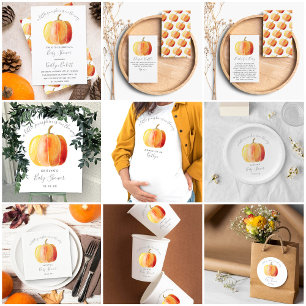 Budgetinbjudan till Little Pumpkin Baby Shower