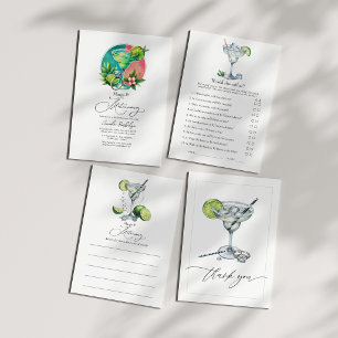 Coral, Turquoise och Lime Margs & Matrimony Bridal Inbjudningar
