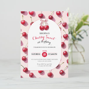 Cherry Sweet 1-års inbjudan