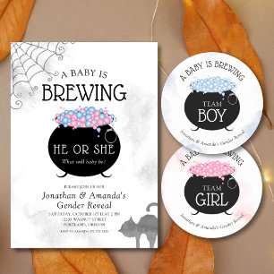 Baby bryter Halloween-Genderna i Party Inbjudningar