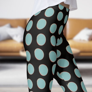 Snyggt Gult och Lazer Lemon Polka Dot Mönster Leggings