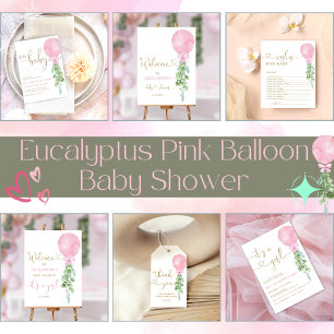 Tack för Rosa av ballongens babyskor Presentetikett