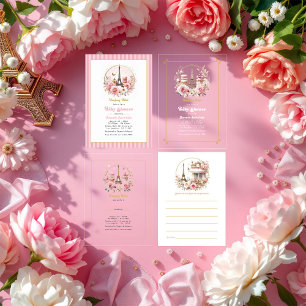 Bonjour Bébé Parisian Café Baby Shower Rådkort