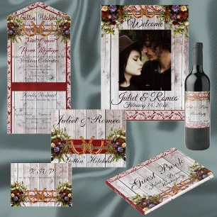 Blommor och hästskor, Lila Ribbon Vinflaska Etikett