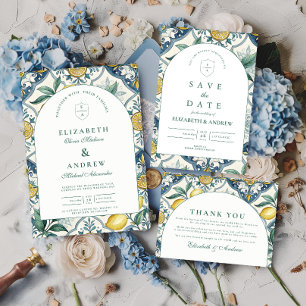 Citrus Botanisk Sommarbröllop Spara Datumet