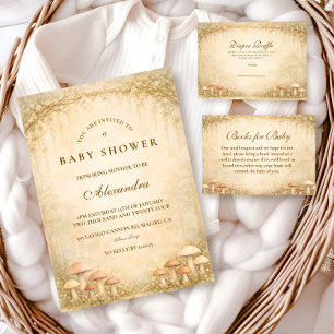 Förtrollad Skog Svamp Baby Shower Inbjudningar