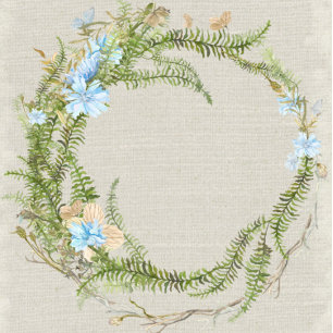 Rustic Summer Fern Wandan Butterfly Bröllop Invita Inbjudningar