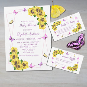 Little Butterfly Baby Shower Bokar for Baby Tilläggskort