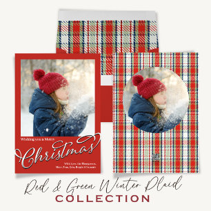 God jul Classic Calligraphy Red Play Julkort